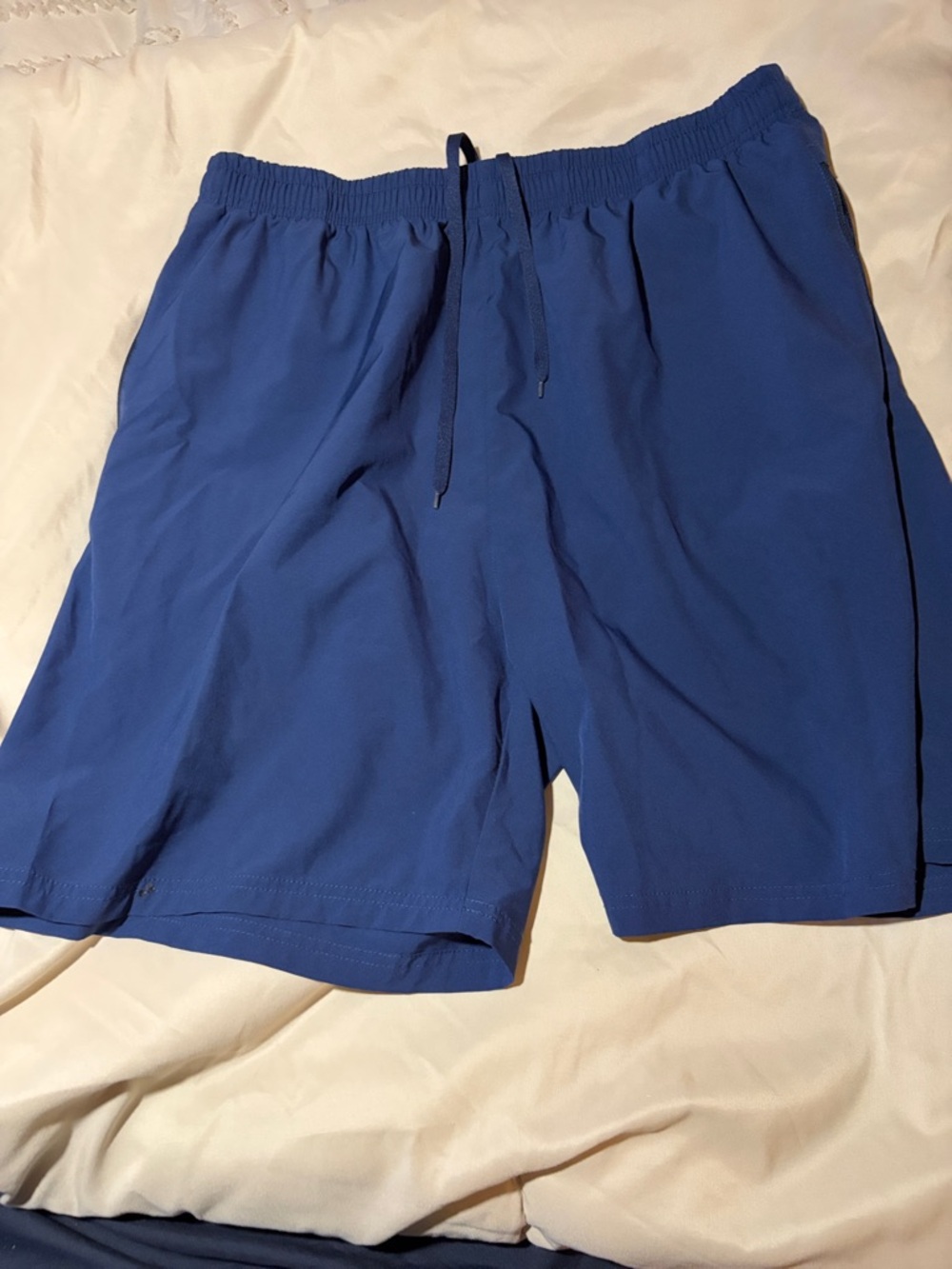 Men's Blue Athletic Performance Shorts with Drawstring
